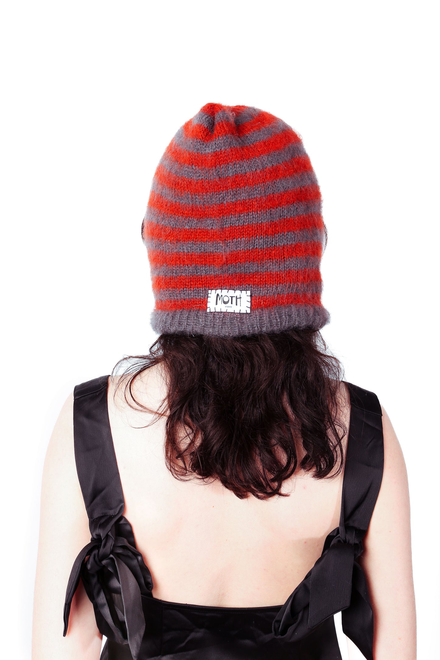red, grey + green bonnet