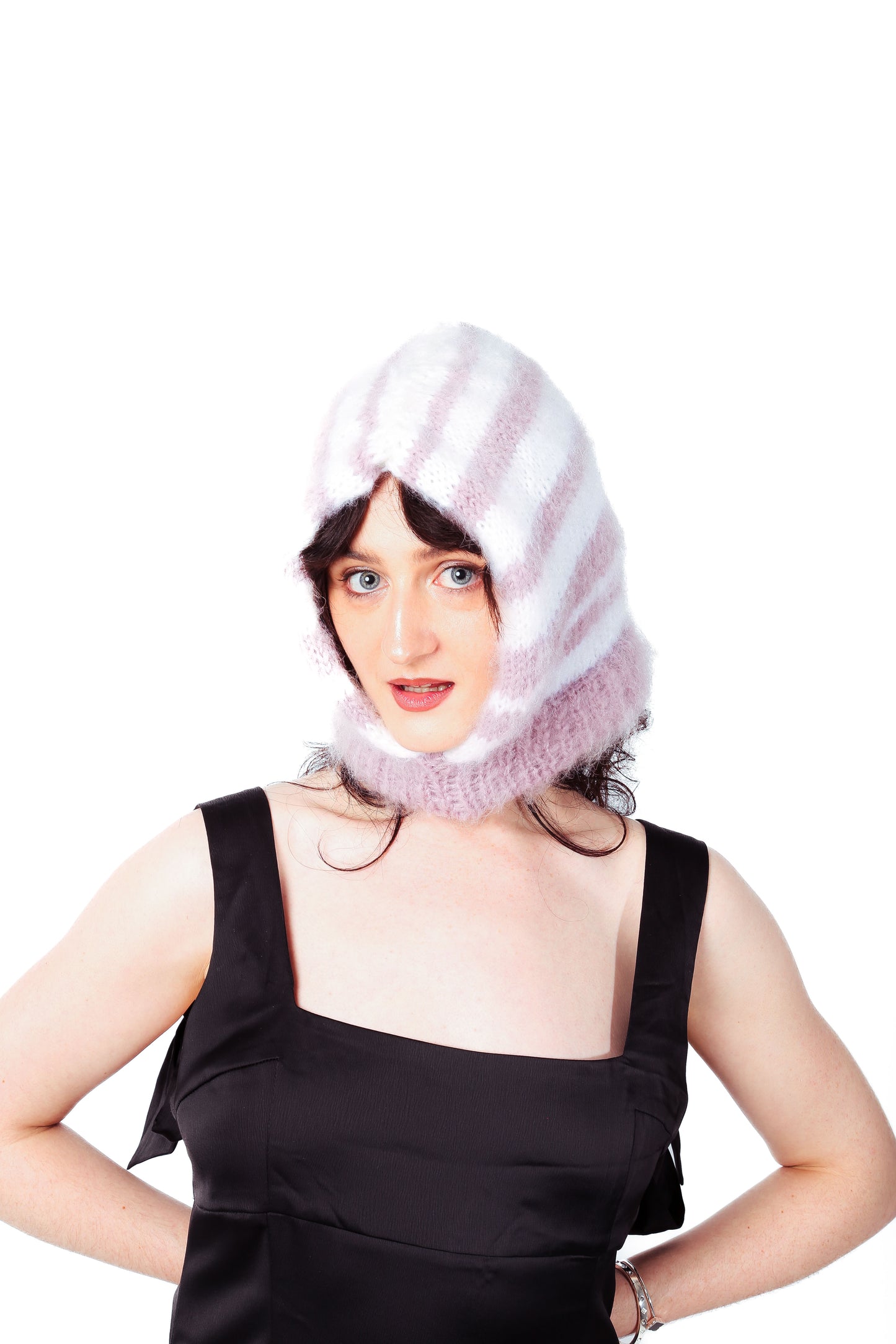 pink + white balaclava