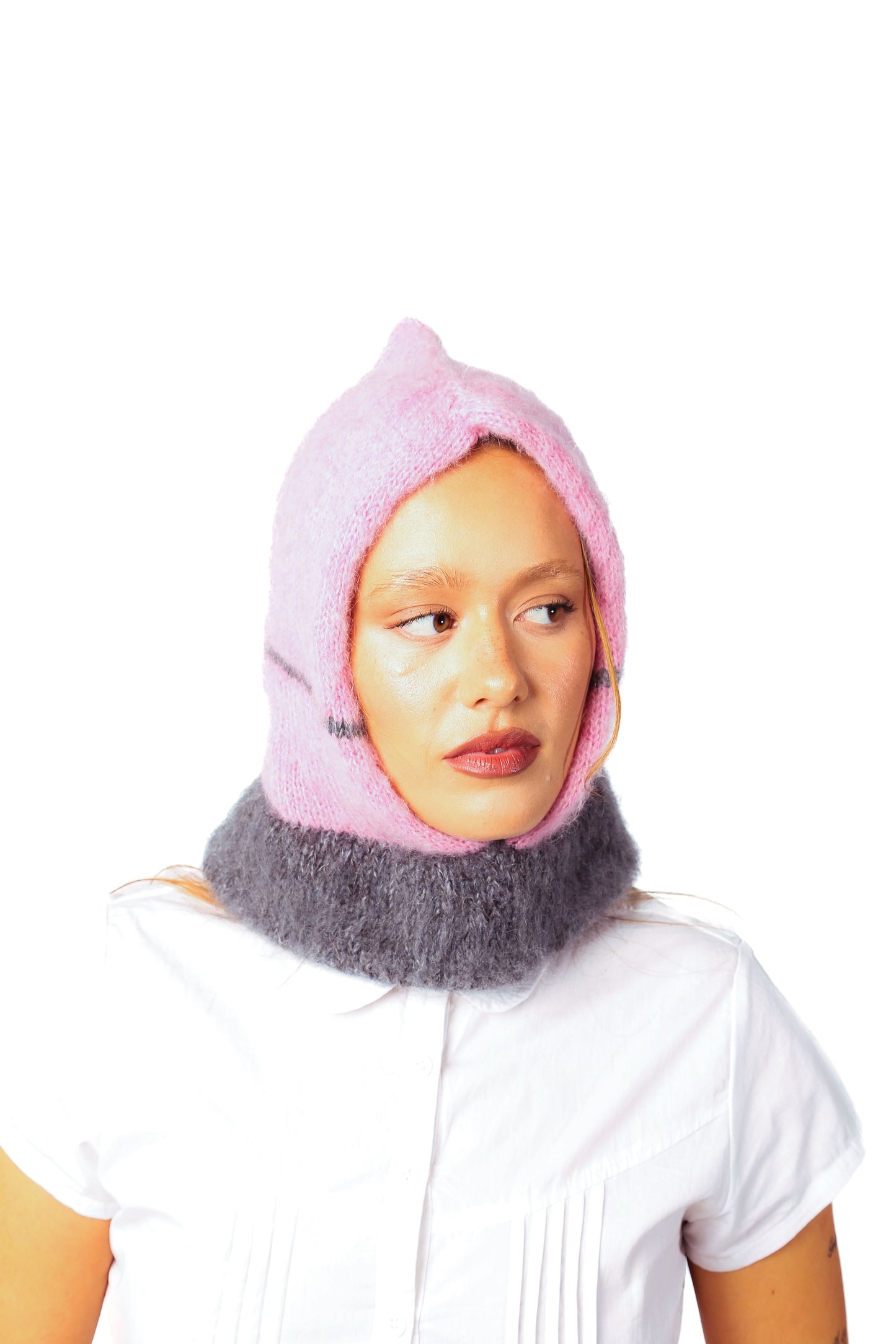 pink + grey balaclava