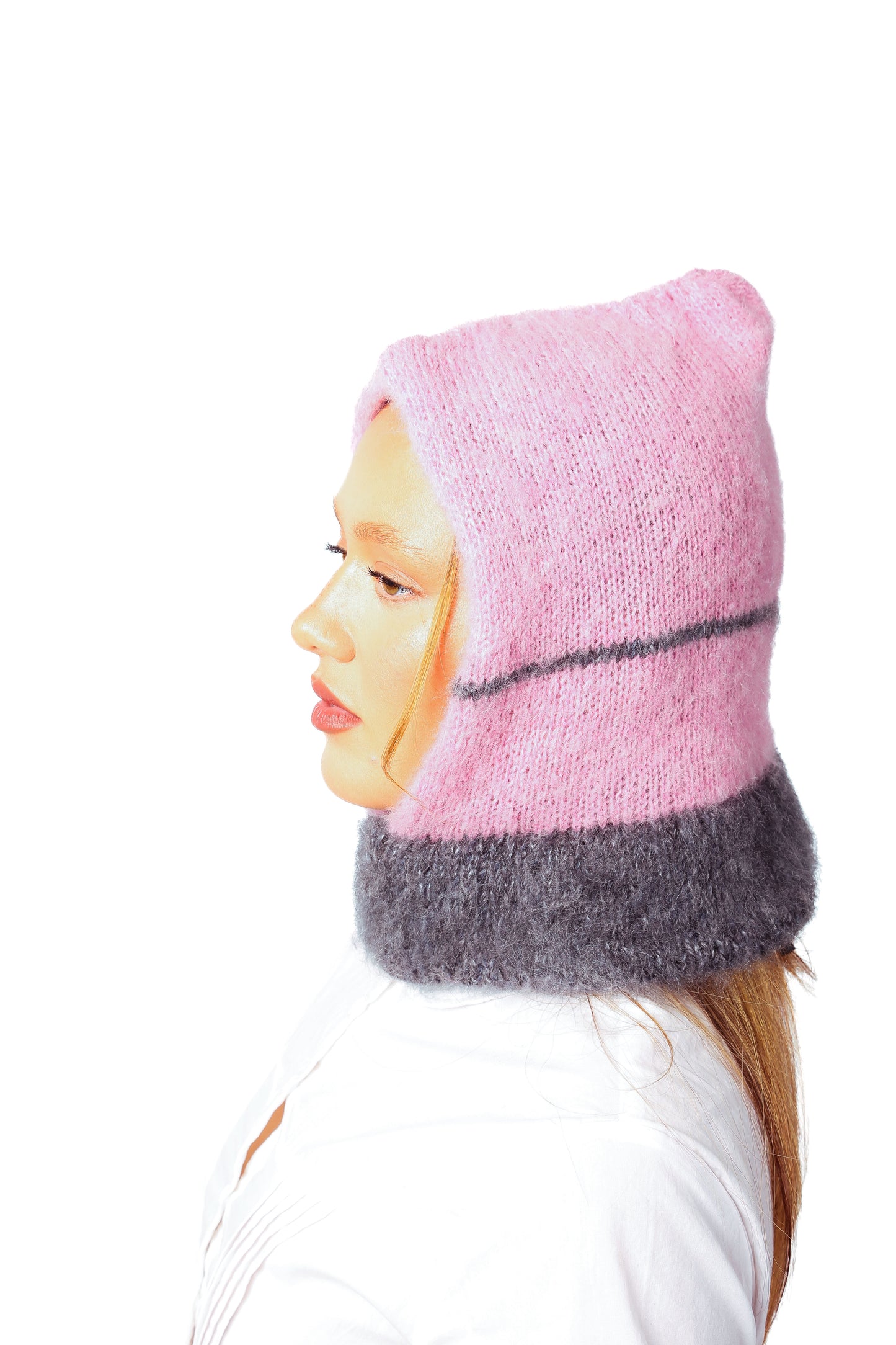 pink + grey balaclava
