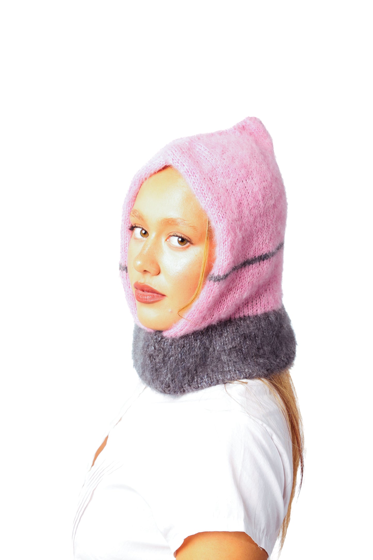 pink + grey balaclava