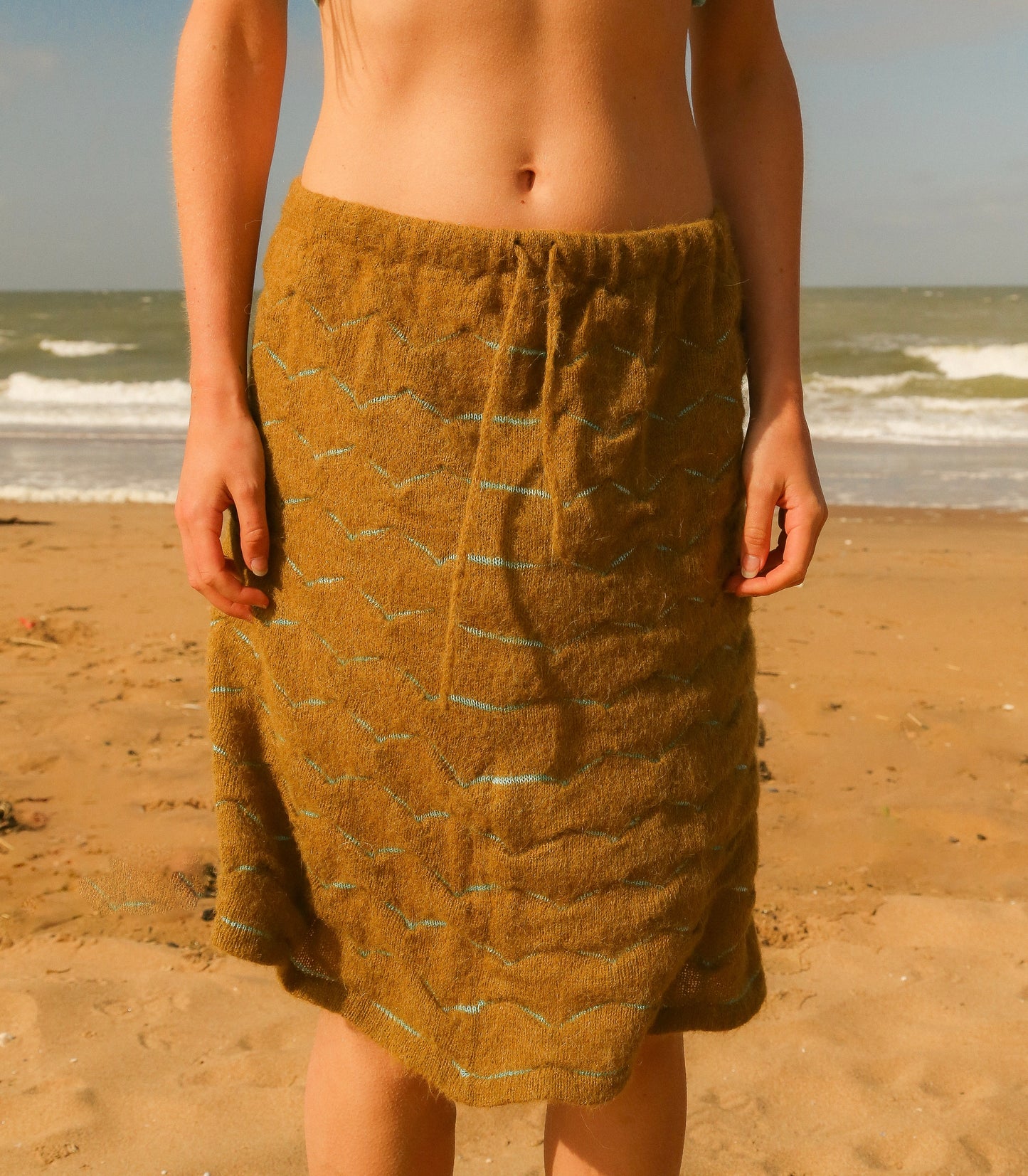 cut grass midi skirt