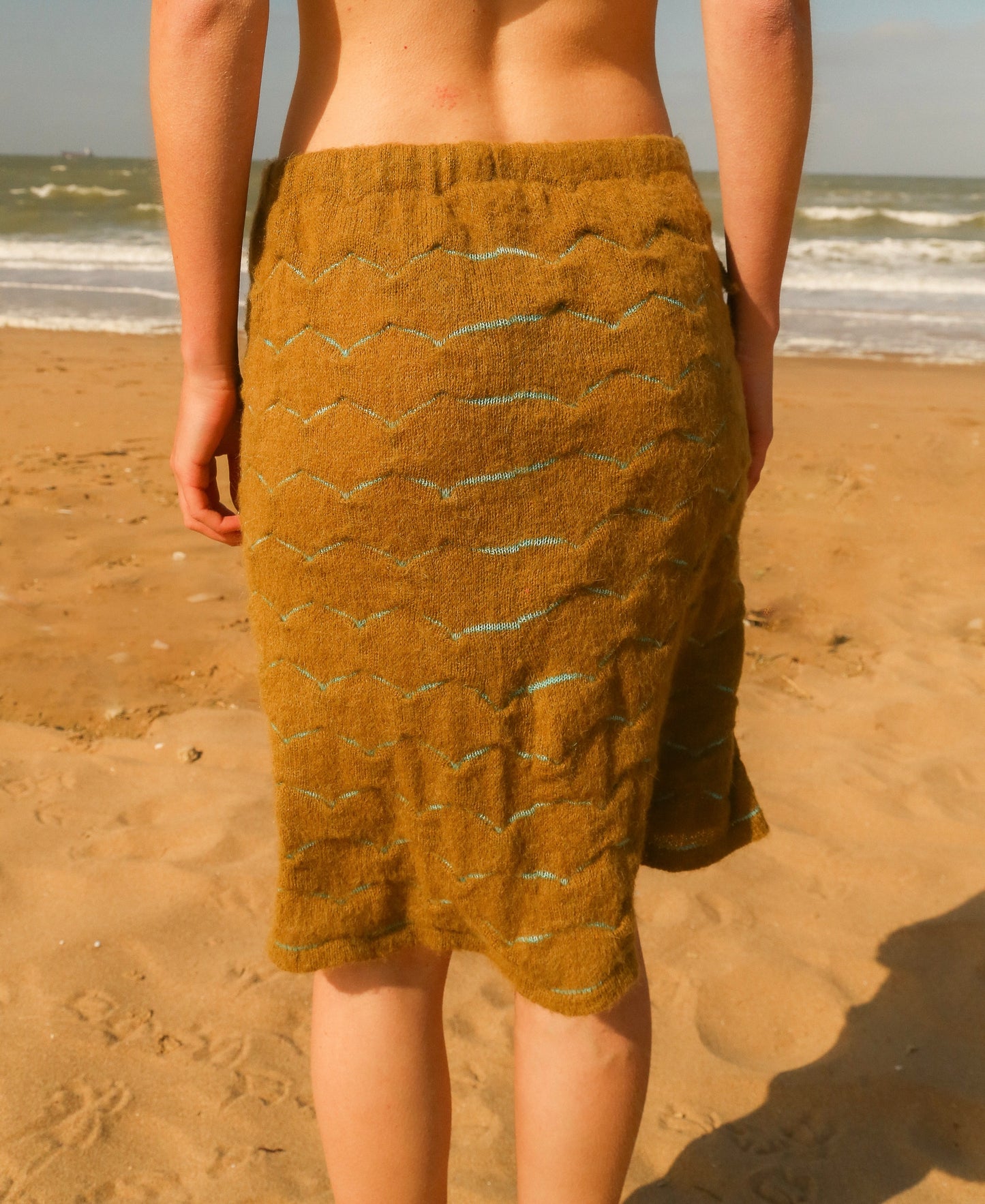 cut grass midi skirt